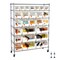 Rolling Bin Storage Rack with 24 Organizer Bins Steel Wire Shelf on Wheels